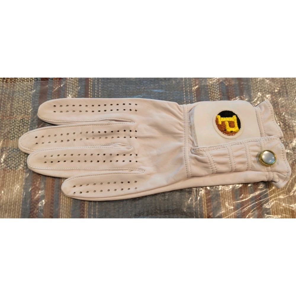 NOS Vintage "P" Ivory Leather Golf Glove Women's Ladies Left Medium Size‎ 7